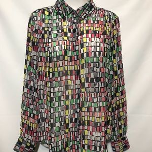 Liz Claiborne’s polyester Button up blouse